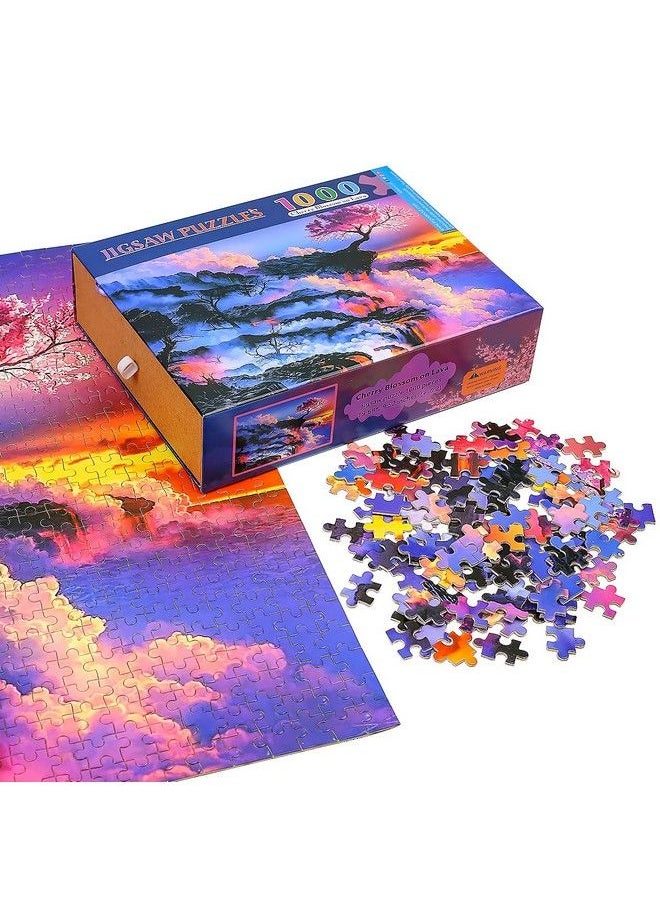 Ingooood - Jigsaw Puzzle 1000 Pieces For Adult Fantasy Series Cherry Blossom On Lava_Ig 1266 Entertainment Wooden Puzzles Toys - Image 1