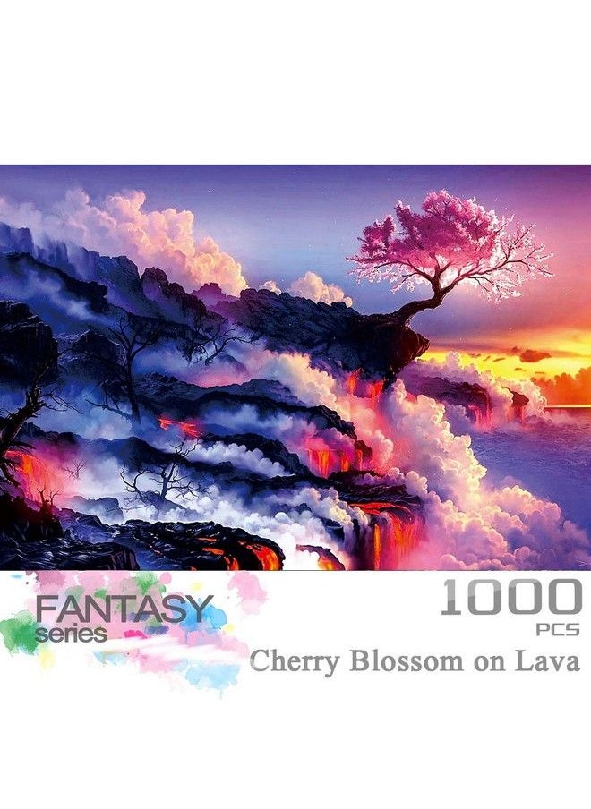 Ingooood - Jigsaw Puzzle 1000 Pieces For Adult Fantasy Series Cherry Blossom On Lava_Ig 1266 Entertainment Wooden Puzzles Toys - Image 1