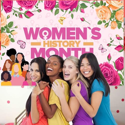 SZTZPW Womens History Month Decorations Backdrop Banner, 5×3Ft Large Size International Womens Day Decorations for Photography Celebrate Female Liberation Wall Background - Image 3