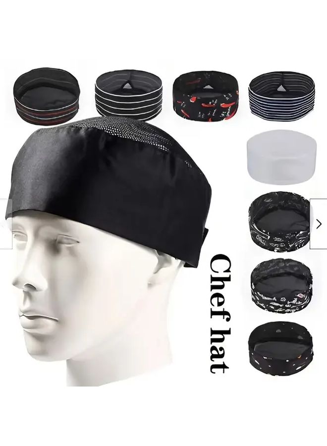 Little Pepper Color 2 Pack Adjustable Chef Caps Breathable Mesh Top Cotton Knit Kitchen Hat - Image 1