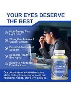 Wins Town 60 Vegan Gummies Lutein Eye Gummies，Supports Vision & Clarity，Advanced Eye Care Gummies，With Lutein & Zeaxanthin  - Image 2