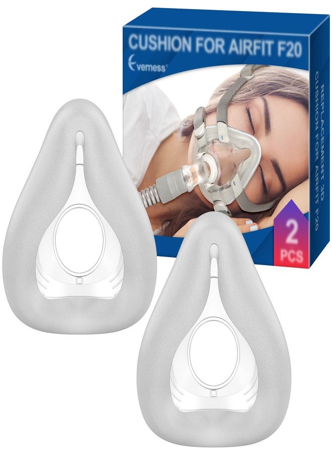 Everness عبوتان من وسائد قناع CPAP للوجه بالكامل (مقاس كبير) لأجهزة ResMed Airfit F20 و Airtouch F20، مصنوعة من إسفنج ميموري فوم ثلاثي الأبعاد مبتكر مع بطانة داخلية من قماش رمادي ناعم - مميزات: ملاءمة ناعمة وإحكام مانع للتسرب لقناع F20 كبير الحجم - Image 1