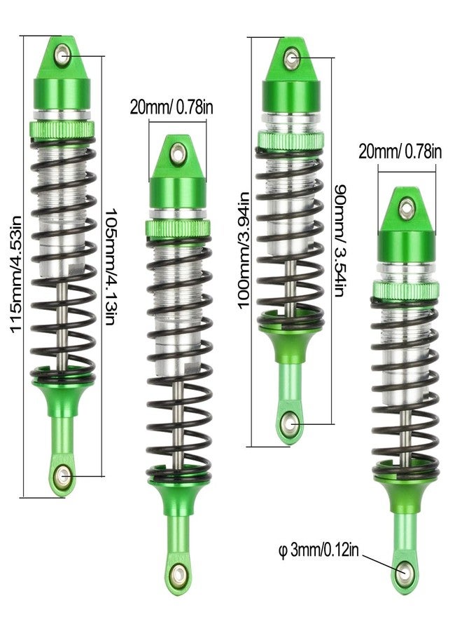 VNUHV Aluminum Front And Rear Shock Absorber for 1/10 Traxxas Slash 4x4 2WD Rustler VXL Stampede RC Car Upgrade Parts Accessories (Green) - Image 2