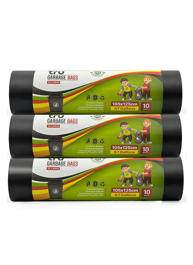 Tru Garbage Bags Compact Roll Black 105x125cm - Pack of 3  - Image 1