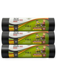 Tru tru Garbage Bags Compact Roll Black 105x125cm - Pack of 3 