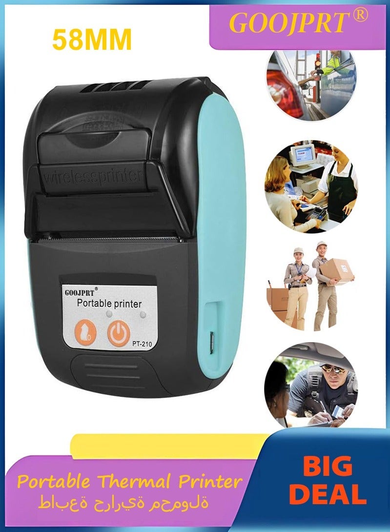 GOOJPRT Thermal Receipt Printer Portable Handheld 58mm Label Printer for Retail Stores Restaurants Factories Logistics Daily Use - Image 1
