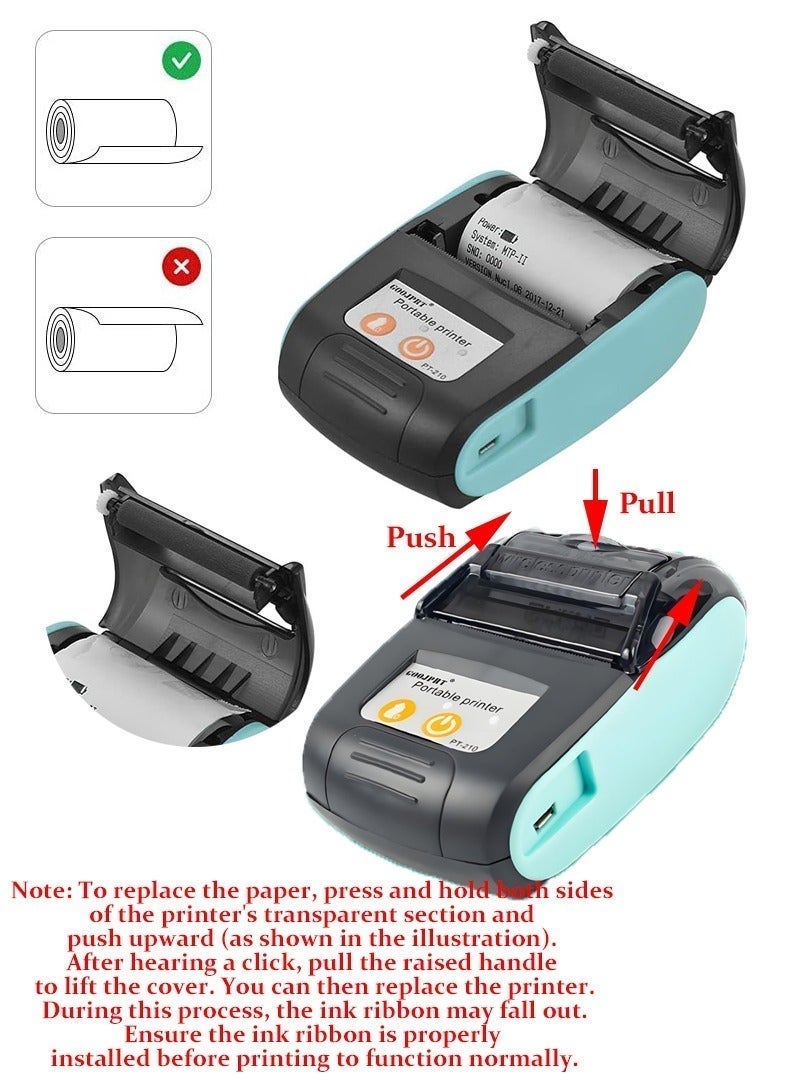 GOOJPRT Thermal Receipt Printer Portable Handheld 58mm Label Printer for Retail Stores Restaurants Factories Logistics Daily Use - Image 4