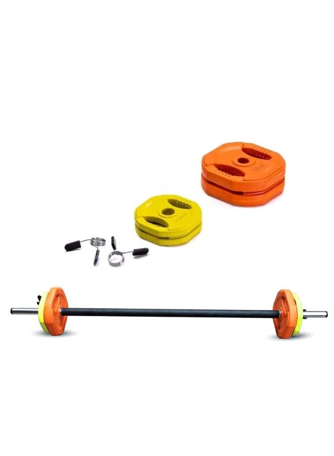 ALCOACH Bar with barbell set Weightlifting barbell 15 kg Barbell weight plate and colors are adjustable  - Image 1