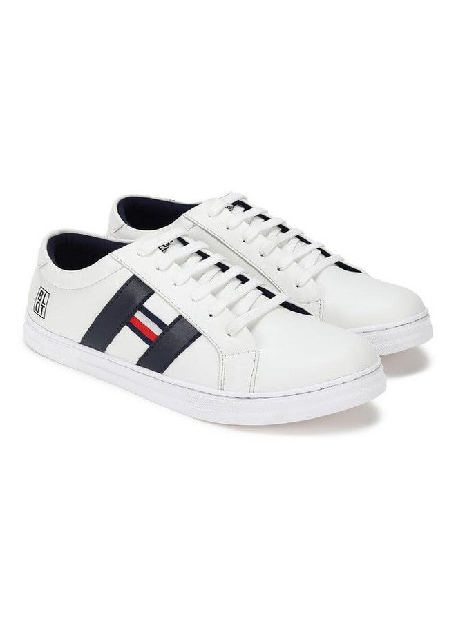 PARAGON K1025G Leather Look Casual Sneakers for Men with Ultra Soft Ankle Support, Cushioned Insoles, Lace up for Good Fitting | Comfortable, Lightweight & Durable | Ideal for Outdoor Use White - Image 1