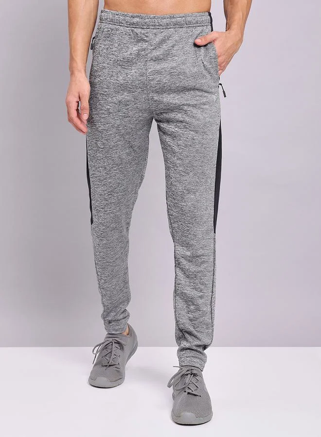 Technosport Contrast Side Panel Melange Track Pants by Styli