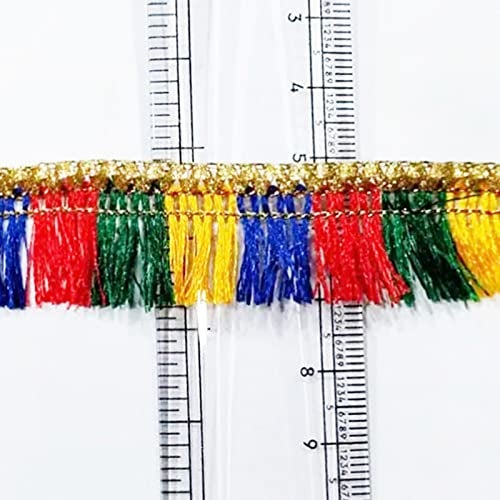 PRANSUNITA Multicolor Fancy Lace– 18 MTS – for Lohri,Makar Sankranti,Basant Panchami, Pongal Decoration Gift Packing, Vandanwar Women's Dresses – Size 2 cm - Image 5