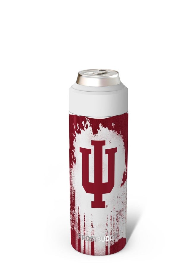 Frost Buddy Universal Can Cooler - Fits All - Stainless Steel Can Cooler for 12 oz & 16 oz Regular or Slim Cans & Bottles - Stainless Steel (Indiana Hoosiers | Drip) - Image 1