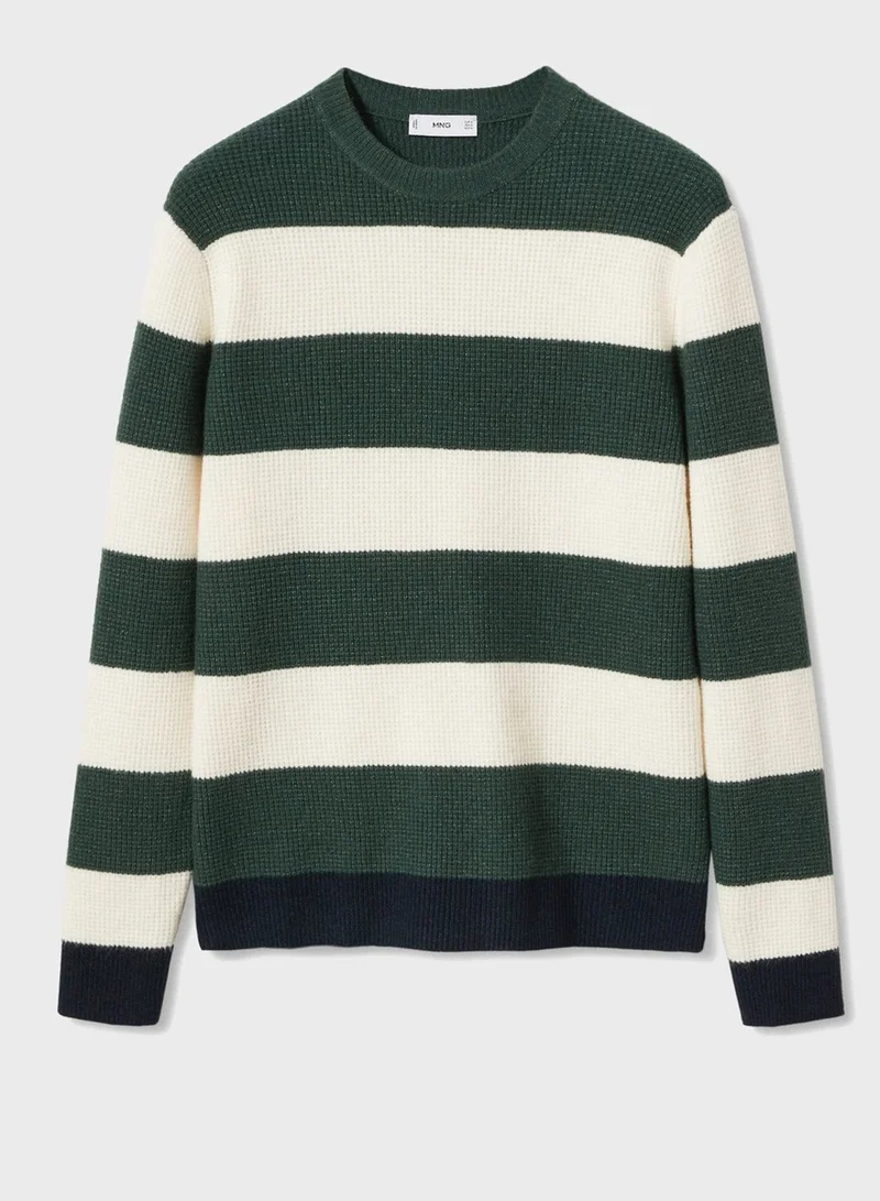 Mango Man Striped Knitted Sweater