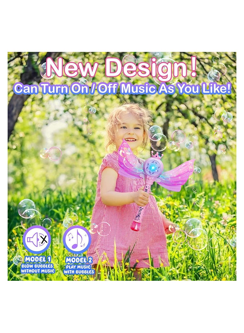 Excefore Bubble Machine for Kids Princess Bubble Wands with Detachable Wings 1000+ Bubbles/Minute Light Up Musical Bubbles Blow Maker Outdoor Princess Wand Automatic  Fairy Bubble Wand - Image 2