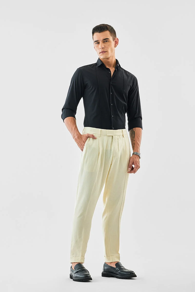 SNITCH Linen Blend American Fold Trousers
