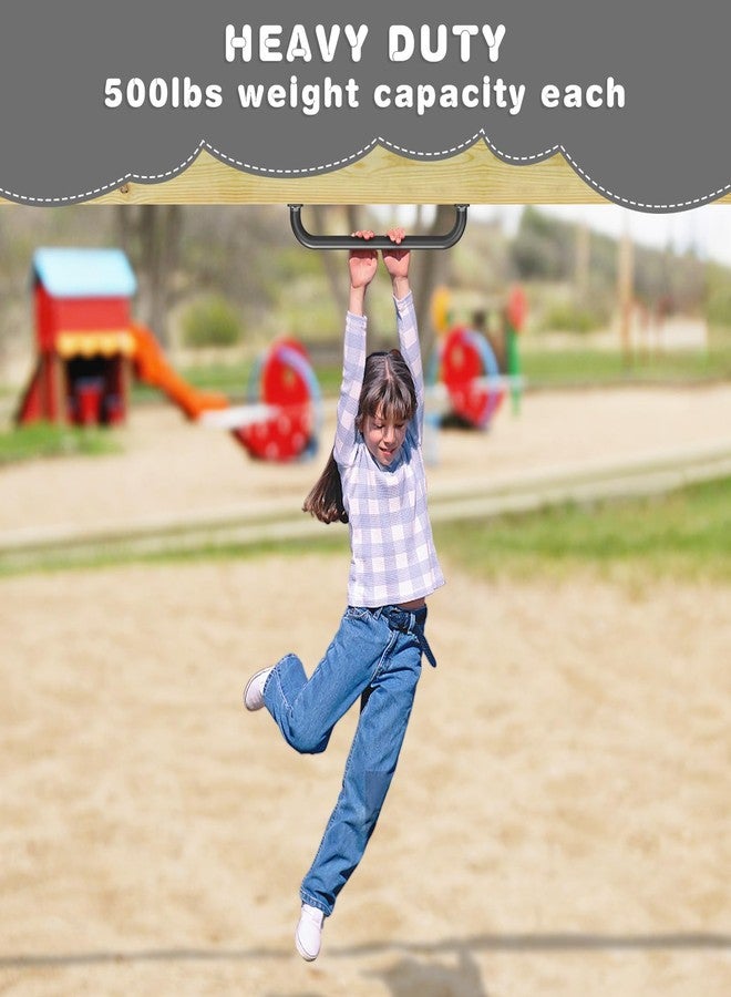 Dolibest 4 Pack 17 Inch Playground Handles, Metal Monkey Bars Indoor & Outdoor, Heavy Duty Ceiling Grab Bars & Wider Base for Climbing Frames, Treehouses, Wall Ladders & Bunk Beds -4 Color - Image 4