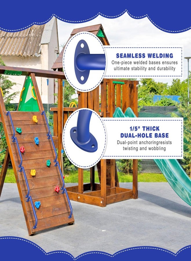 Dolibest 4 Pack 17 Inch Playground Handles, Metal Monkey Bars Indoor & Outdoor, Heavy Duty Ceiling Grab Bars & Wider Base for Climbing Frames, Treehouses, Wall Ladders & Bunk Beds -4 Color - Image 3