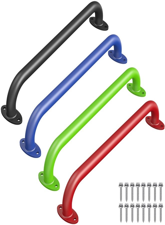 Dolibest 4 Pack 17 Inch Playground Handles, Metal Monkey Bars Indoor & Outdoor, Heavy Duty Ceiling Grab Bars & Wider Base for Climbing Frames, Treehouses, Wall Ladders & Bunk Beds -4 Color - Image 1