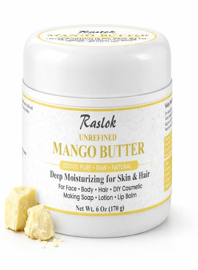 Raslok Unrefined Mango Butter 6 oz (170 g) – 100% Pure Natural Mango Butter for Skin, Hair, DIY Soap, Lotion, Lip Balm & Body Butter – Cosmetic Grade, Raw, Multi-Purpose Moisturizing Butter - Image 1