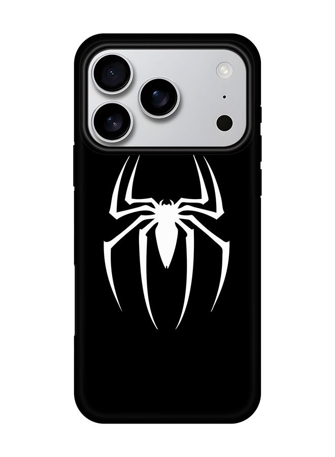 Stylizedd Tough Pro Magnetic Case for iPhone 17 Pro, Dual Layer hybrid PC + TPU Mobile Cover Matte - Spidermark (Black)