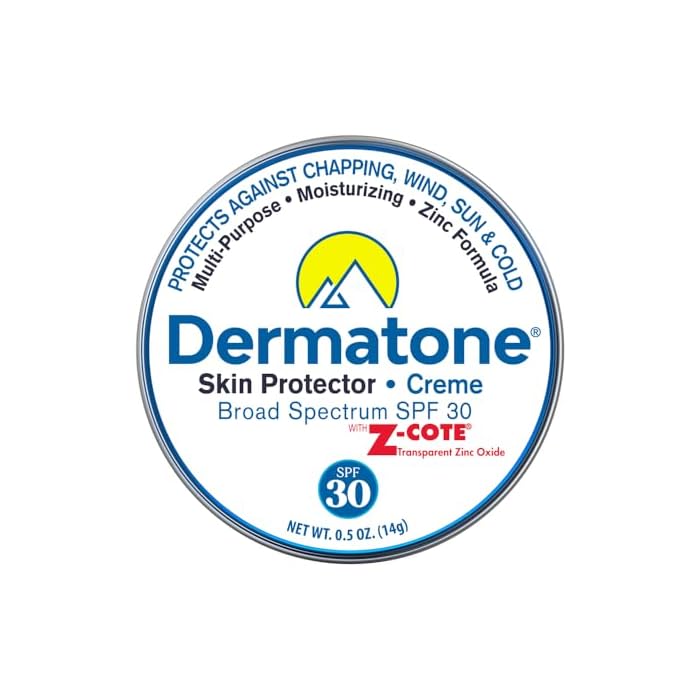 Dermatone Skin Protector w/Zinc | Skin Balm for Face & Lips | Barrier Cream for Sun, Wind & Cold | SPF 30 Zinc Sunscreen | Moisturize, Heal & Repair Dry Skin, 0.5 oz
