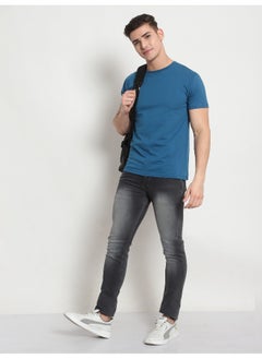 Teal Blue Plain T-shirt For Men