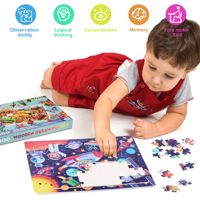 OSBOO Wooden Puzzles for Kids Ages 4-6-8, 48 Piece Jigsaw Puzzles for Kids 3 4 5 6 7 8 Year Old, Toddler Children Preschool Puzzles Educational Toys for Boys and Girls - Image 2