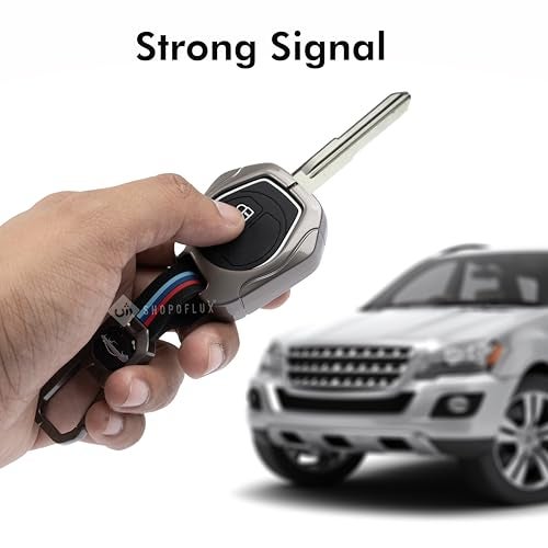SHOPOFLUX Metal Key Cover Compitable For Suzuki Swift | Ertiga | Wagonr | Celerio | Swift Dzire | Alto | Fronx | Breza | S Presso | Ignis 2 Button Remote Key, Black - Image 3