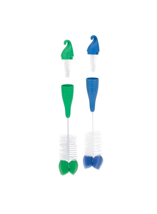 Nuby 2-Pack Bottle and Nipple Brush with Sponge Tip, Colors May Vary - Image 5