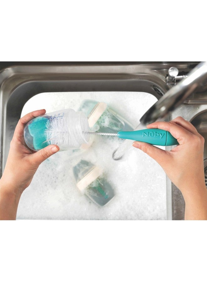 Nuby 2-Pack Bottle and Nipple Brush with Sponge Tip, Colors May Vary - Image 4