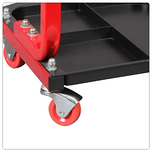 BIG RED Torin TR6300 Red Rolling Creeper Garage/Shop Seat: Padded Mechanic Stool with Tool Tray Large - Image 5