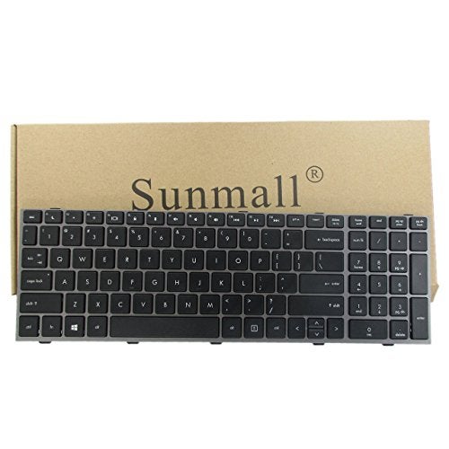 SUNMALL New Laptop Keyboard with Frame for HP ProBook 4540s 4540 4545s Series Compatible with Part Number 702237-001 683491-001 701485-001 Grey Frame US Layout - Image 1