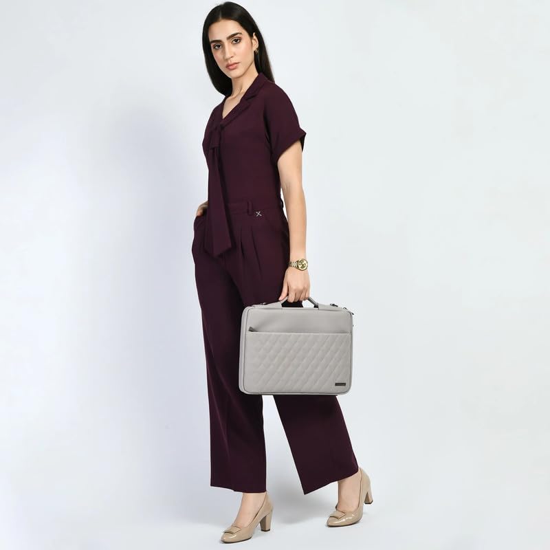 Exude طقم بنطلون واسع الساق وجاكيت مع رباط في لون النبيذ للنساء - Image 3