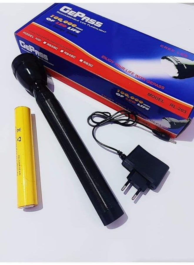 GePass Rechargeable LED Flashlight High Range Torch Flashlight RL-203 - Image 1