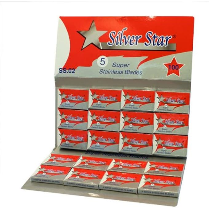 Silver Star Stainless Steel Double Edge Razor Blade 100 Blades