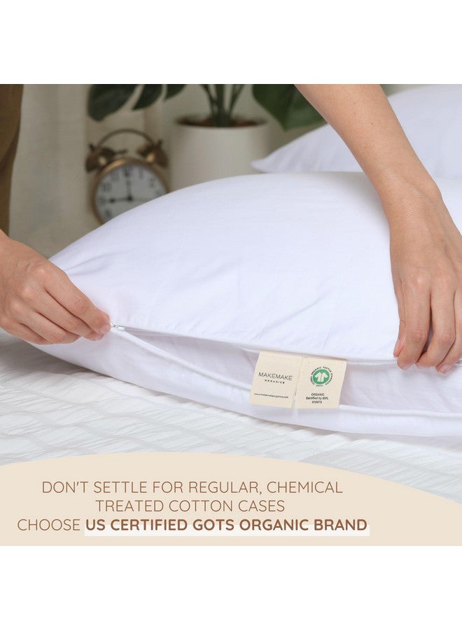 Makemake Organics Organic Cotton Toddler Pillowcase (Set of 2) GOTS Certified Organic Cotton Pillow Cases Zippered (14x19, Bright White) - Image 5