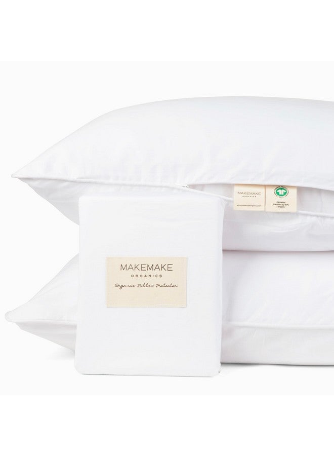 Makemake Organics Organic Cotton Toddler Pillowcase (Set of 2) GOTS Certified Organic Cotton Pillow Cases Zippered (14x19, Bright White) - Image 1
