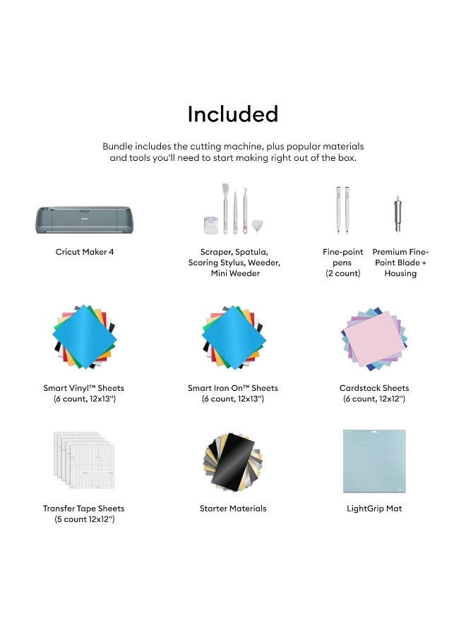 Cricut Maker 4 Essentials Bundle (Sage) â€“ Smart Cutting Machine with Tools, Vinyl, Iron-On & 300+ Material Support - Image 2