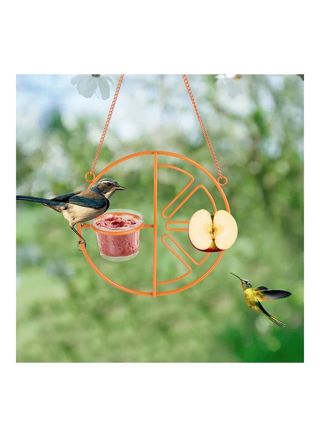 NIBEMINENT Hanging Bird Feeder with Water Glass Orange/Clear - Image 3