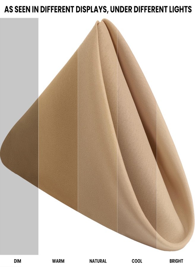 Utopia Home [24 Pack, Beige] Cloth Napkins 17x17 Inches, 100% Polyester Hemmed Edges, Washable and Reusable Ideal for Parties, Weddings and Dinners - Image 3