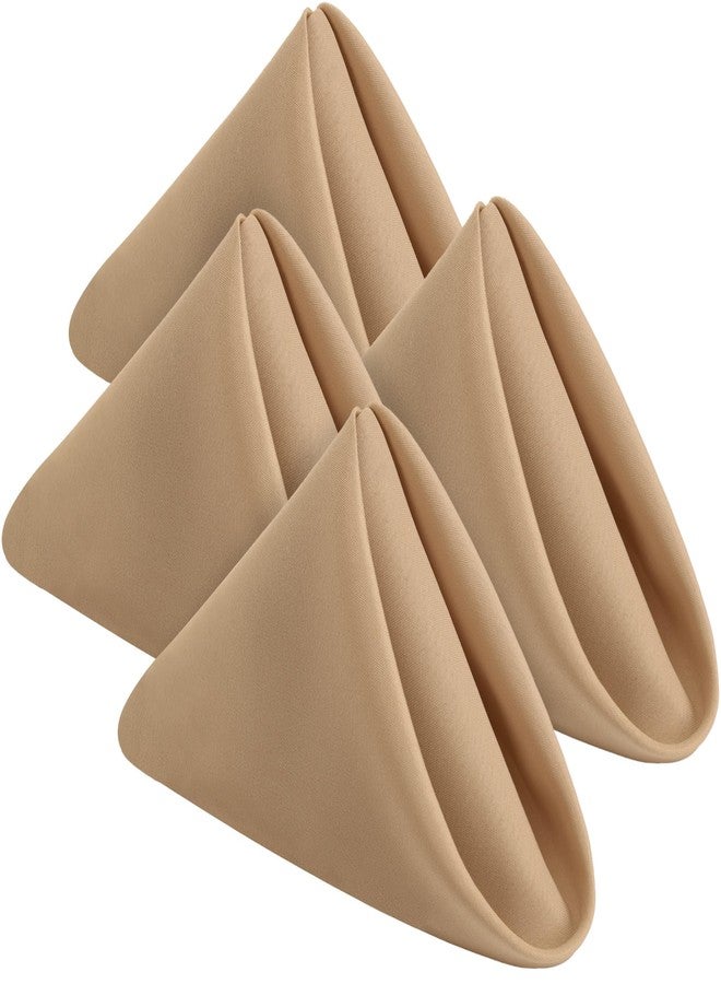 Utopia Home [24 Pack, Beige] Cloth Napkins 17x17 Inches, 100% Polyester Hemmed Edges, Washable and Reusable Ideal for Parties, Weddings and Dinners - Image 1