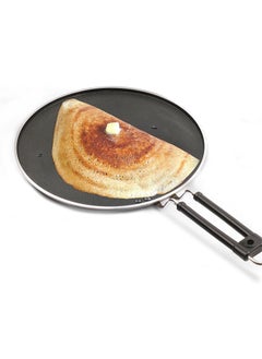 MILTON Pro cook MILTON Pro cook Black Pearl Aluminium Non Stick Flat Dosa Tawa 30 cm Gas Induction Compatible Bakelite Handle and Metal Spoon Friendly Grey 1 Years Warranty  - Image 1