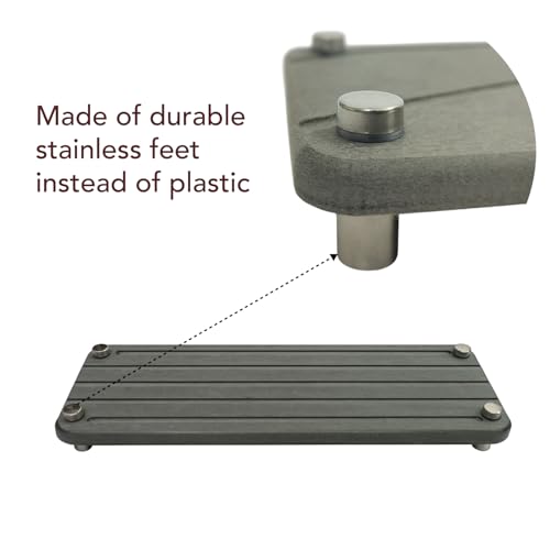 Soko Diatomite Sink Caddy | Quick Dry Non-Slip Stone Tray for Home, Toiletries, Coaster, Dish Dispenser, Sponge Rack Storage | Instant Water Absorbing Stone Organizer for Bathroom & Kitchen - Linear - Image 4