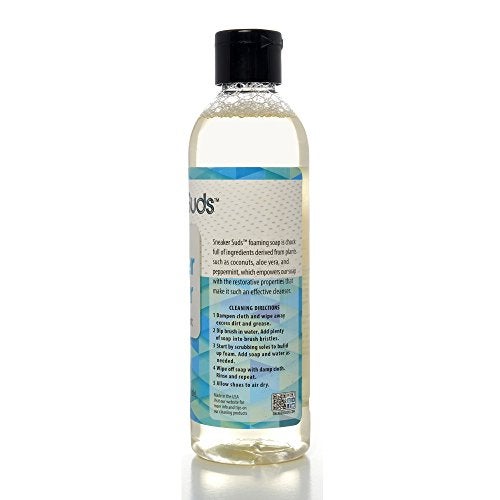 Sneaker Suds صابون سنيكر سادز الفاخر لإعادة التعبئة، منظف أحذية مركز، مصنوع من مكونات نباتية، مناسب لمختلف أنواع الأحذية، برائحة نعناع رياضي منعشة، 8 أونصات سائلة. - Image 2
