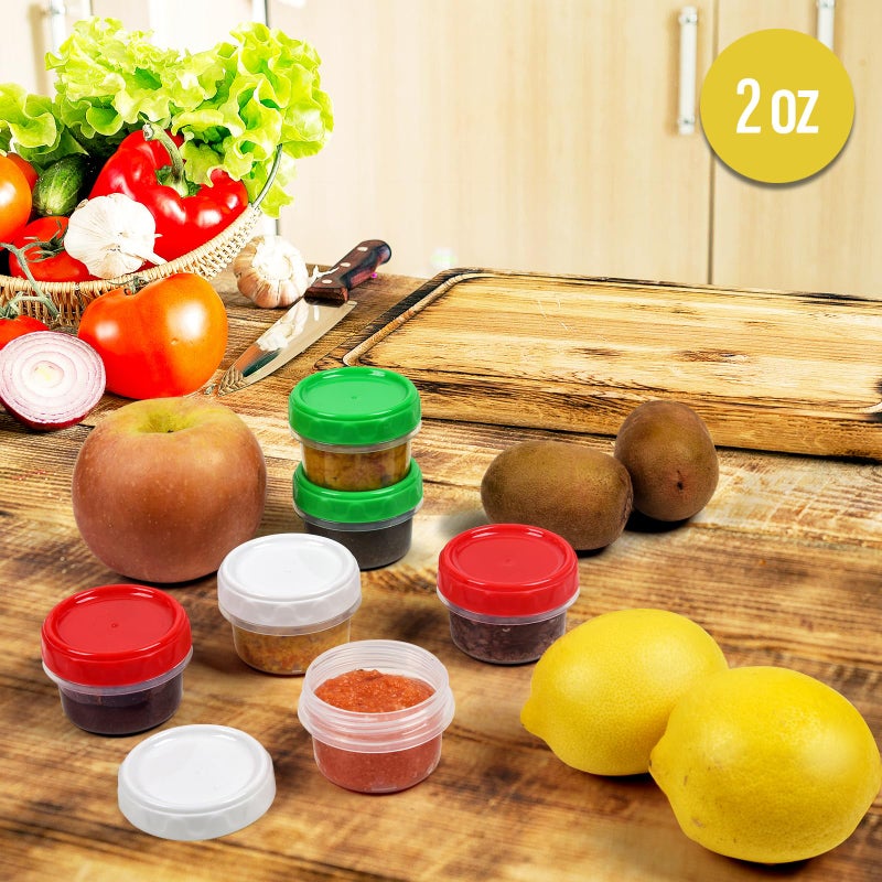 EONJOE 2 oz Plastic Containers with Lids Small Salad Dressing Container To Go Condiment Sauce Dipping Cups Jar Airtight 12-pack - Image 4