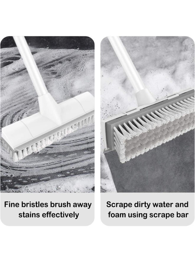 NXT Floor Scrub Brush with Long Handle - 2-in-1 Stiff Bristle Scrubber and Squeegee for Bathroom, Tile, Grout, Kitchen, Patio, and Garage - Image 3