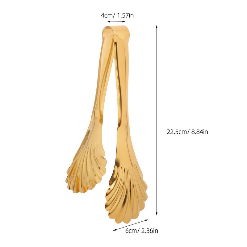 2Pcs 9 Inch Stainless Steel Food Tongs for BBQ Grilling Kitchen Cooking Serving - Image 3