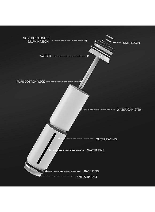 NIBEMINENT 3-In-1 USB Air Humidifier with LED Night Light Mini Fan White - Image 2