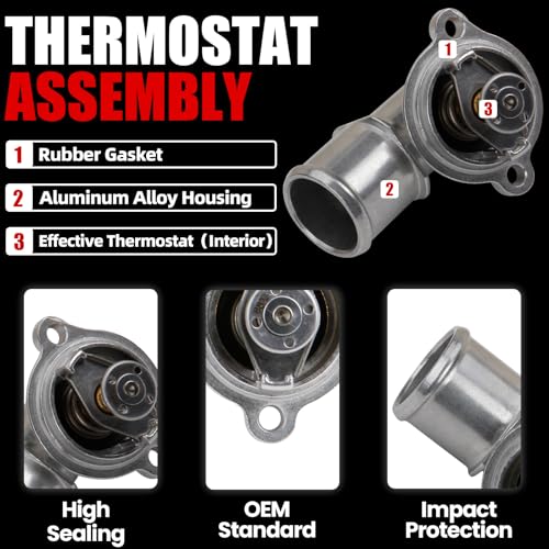 MITZONE Upgrade Aluminium Thermostat Housing Assembly Compatible with Jeep Grand Cherokee 2014-2021 Wrangler 2020-2022 Gladiator 2021 2022 Ram 1500 2014-2022 3.0L Diese Replace 902-3040 68253514AA - Image 3