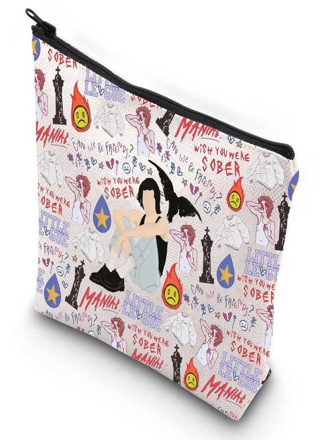 G2TUP Singer Album Cosmetic Makeup Bag Gray Music Fans Gift Singer Album Lyrics Zipper Pouch Bag Singer Concert Tour Merch (Wish You Were MG) - Image 1